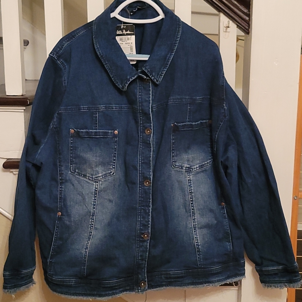 Ulla Popken denim jacket size 24/26 nwt